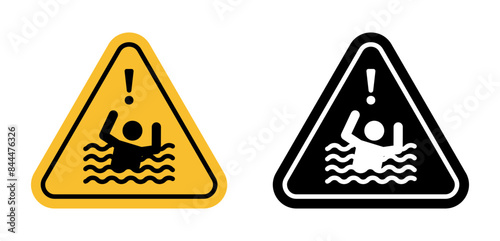 Drowning Risk Warning Sign Promote Safety in Water Hazard Areas