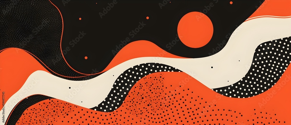 Striking Orange and Black Pop Art Style Banner with Minimalist Layout for Graphic Design Striking Orange and Black Pop Art Style Banner with Minimalist Layout for Graphic Design