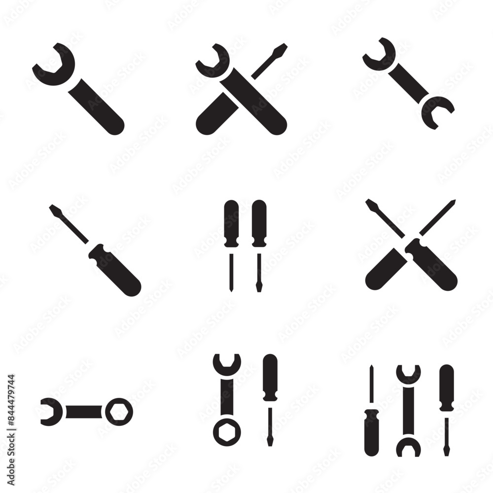 Set of repair service icons. Maintenance equipment Set of repair service icons. Maintenance equipment