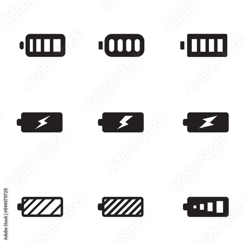 Set of battery icons.