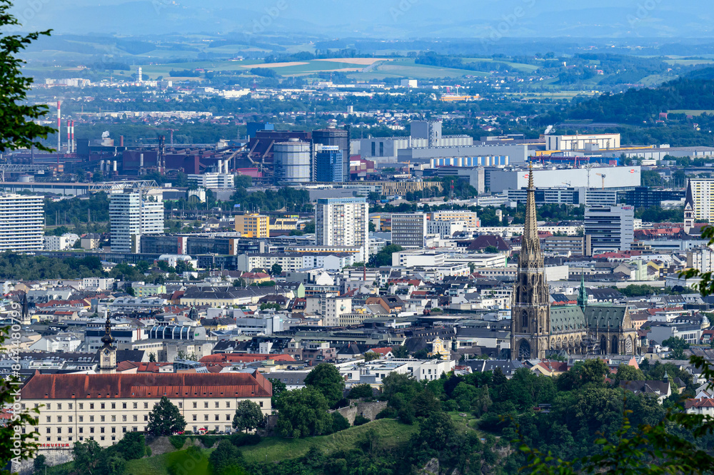 Obraz premium Überblick über Linz