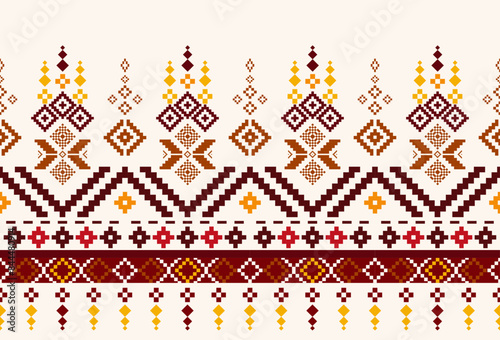 embroidery abstract Traditional geometric ethnic fabric pattern ornate elements with ethnic patterns design for textiles, rugs, clothing, sarong, scarf, batik, wrap, embroidery, print, curtain, carpet