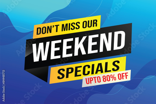 weekend specials word concept vector illustration and 3d style, landing page, template, ui, web, mobile app, poster, banner, flyer, background, gift card, coupon, label, wallpaper

