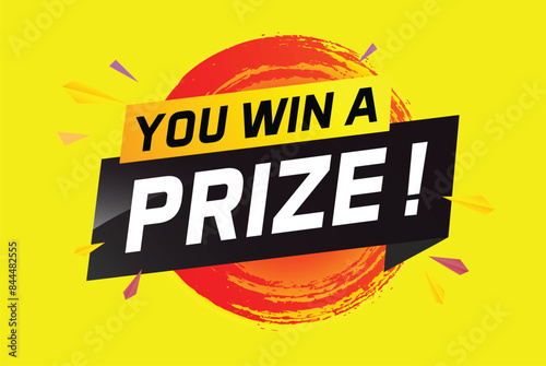 you win prize word concept vector illustration with 3d style for use landing page, template, ui, web, mobile app, poster, banner, flyer, background, gift card, coupon, wallpaper

