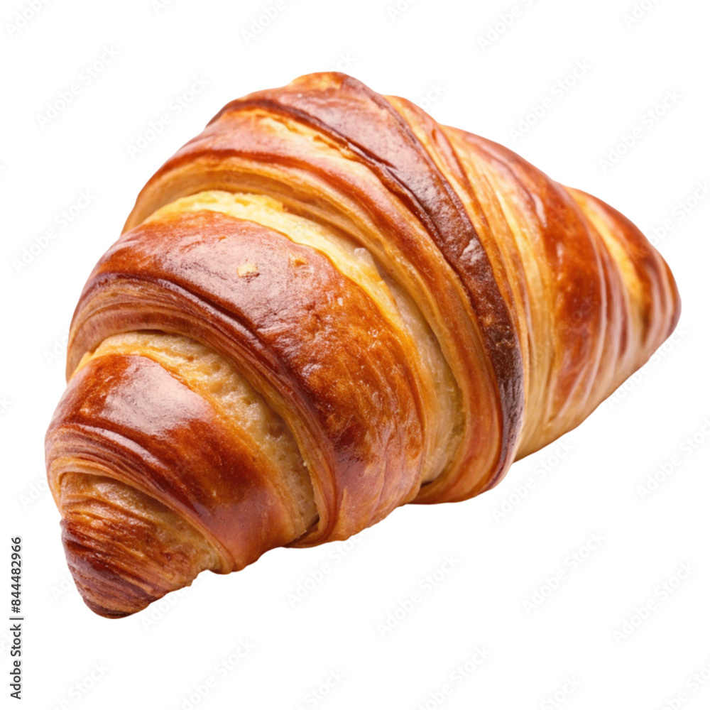 Fototapeta premium French croissant isolated on transparent background.