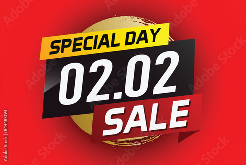 2.2 Special day sale word concept vector illustration with ribbon and 3d style for use landing page, template, ui, web, mobile app, poster, banner, flyer, background, gift card, coupon

