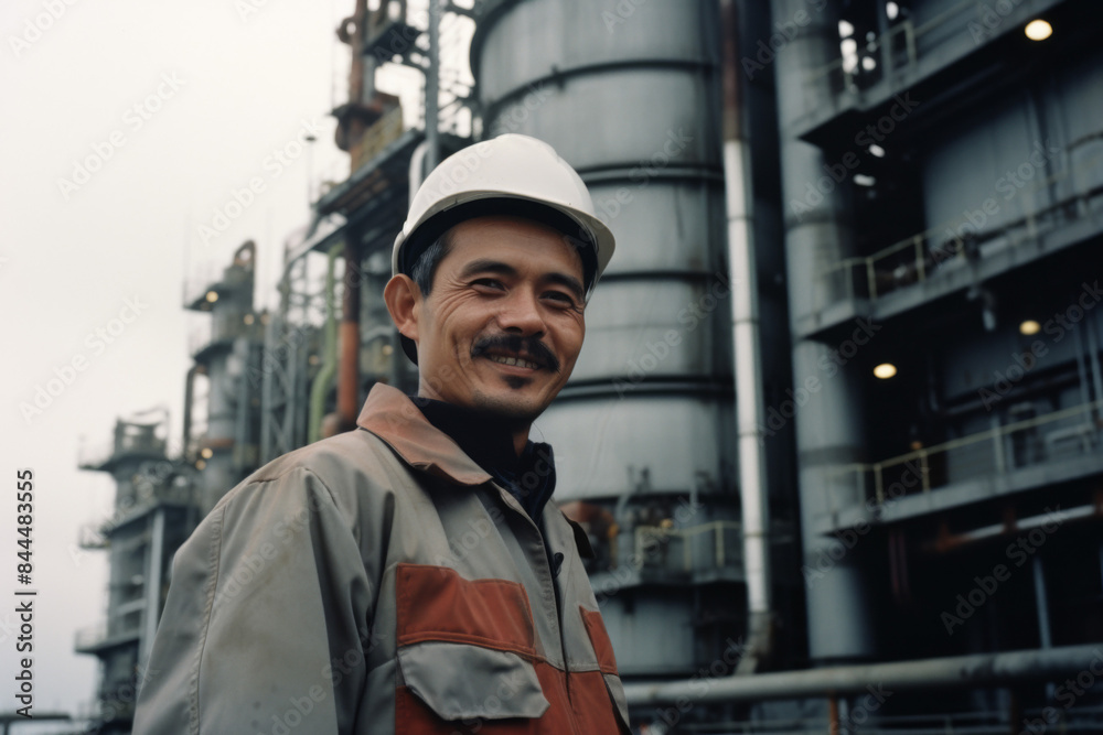 Fototapeta premium Confident industrial worker smiling