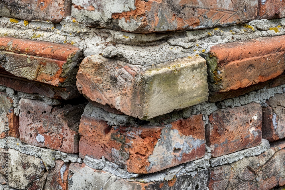 The corner of a brick wall texture or background - generative ai The corner of a brick wall texture or background - generative ai