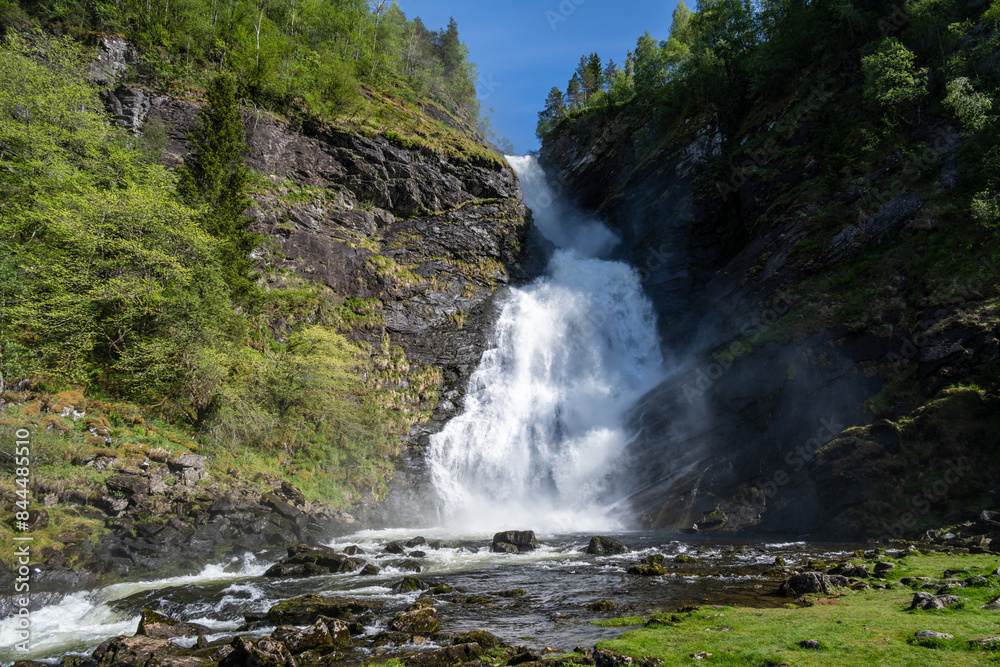 Fototapeta premium Hulde waterfall west Norway in spring