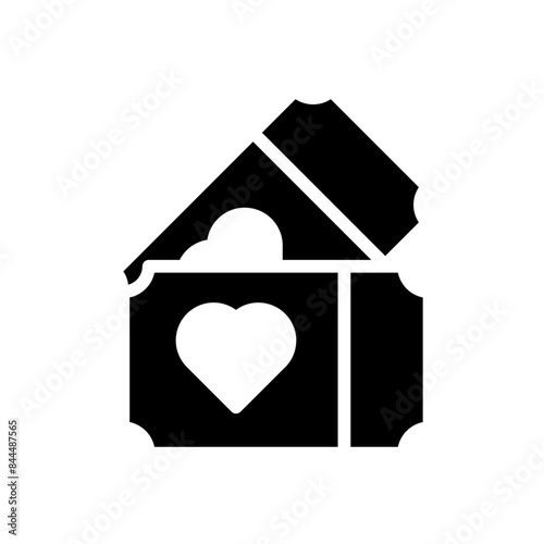 ticket valentine day icon 