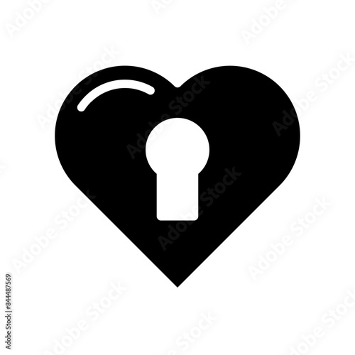 heart lock icon  out