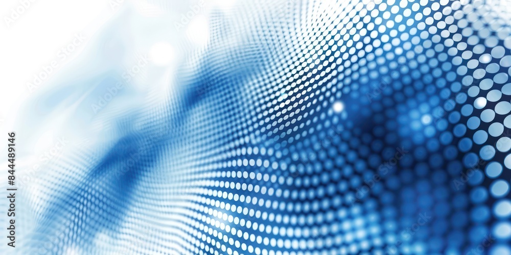 Obraz premium Capture the essence of creativity and innovation with a photo featuring a blurred pattern raster effect background in blue and white halftone modern bright art.