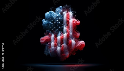 Abstract Smoke Art of American Flag for Fourth of July photo