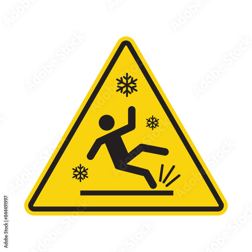 Slippery Ice Warning Sign Promote Safety in Icy Conditions