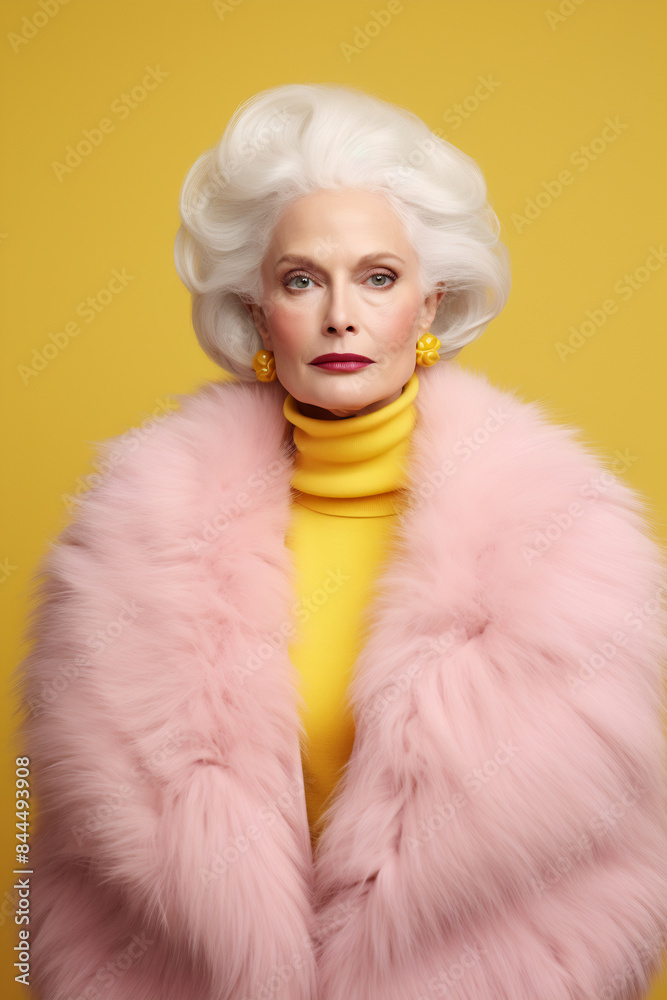 Elegant Senior Woman in Vibrant Fashion