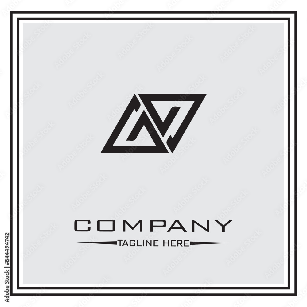 abstract logo design, black and white geometric technology icon