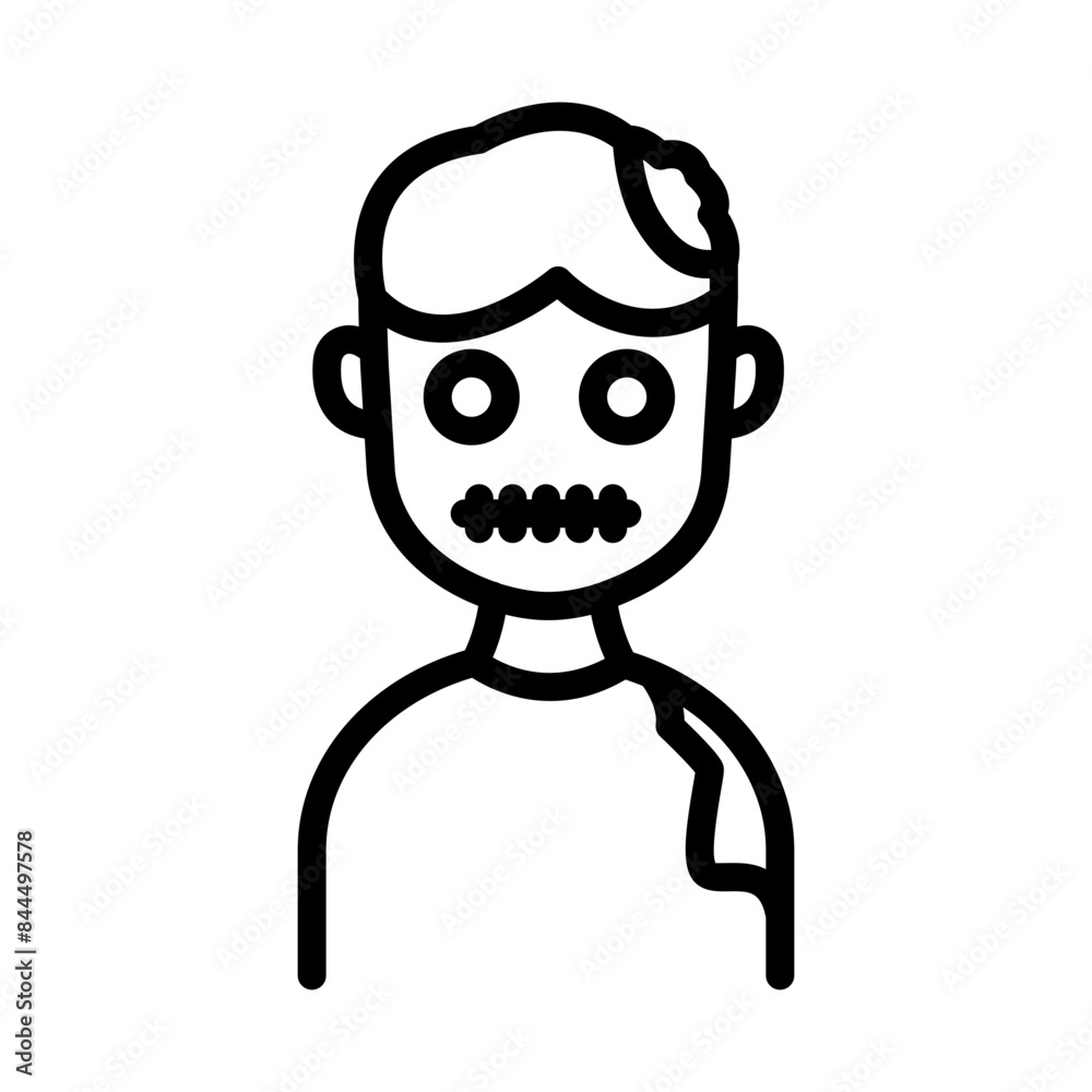 Zombie line icon. Zombie icon. Zombie icon isolated on white background. Transparent background, minimalist symbol. Vector images Zombie line icon. Zombie icon. Zombie icon isolated on white background. Transparent background, minimalist symbol. Vector images