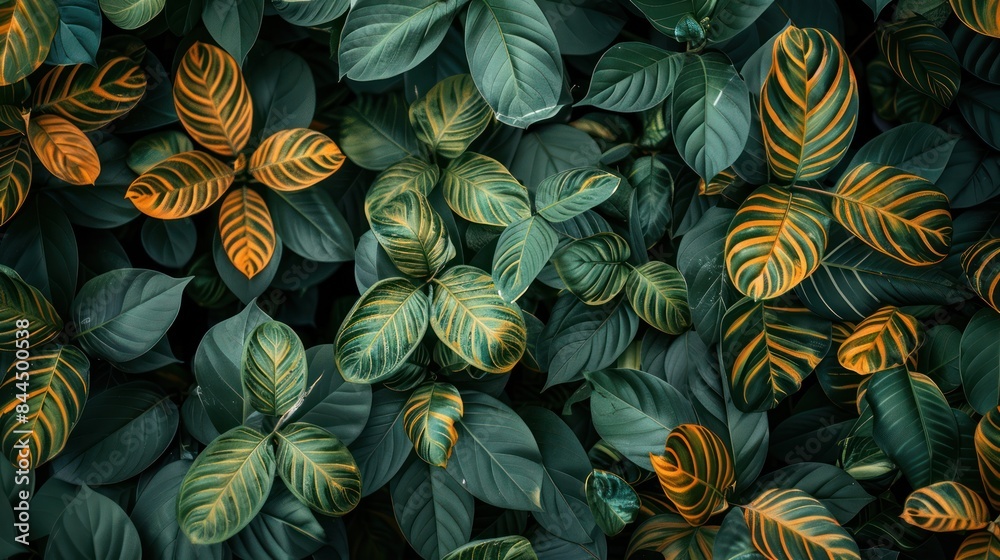 Illustrate the beauty of contrast with a photo featuring vibrant shades of green highlighted by striking golden accents. Illustrate the beauty of contrast with a photo featuring vibrant shades of green highlighted by striking golden accents.