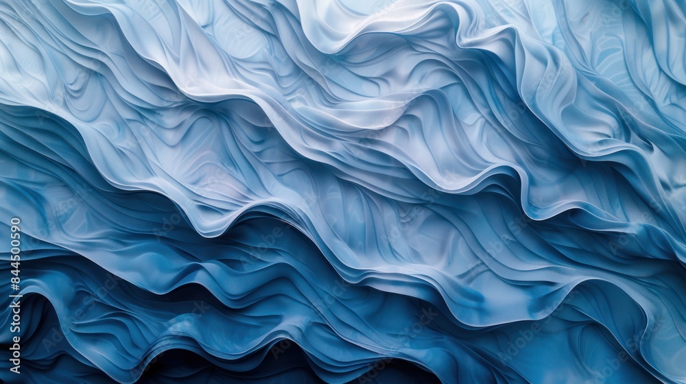Obraz premium Illustrate the concept of contemporary aesthetics with a photo of a modern wallpaper featuring a blue fluid textured gradient background.