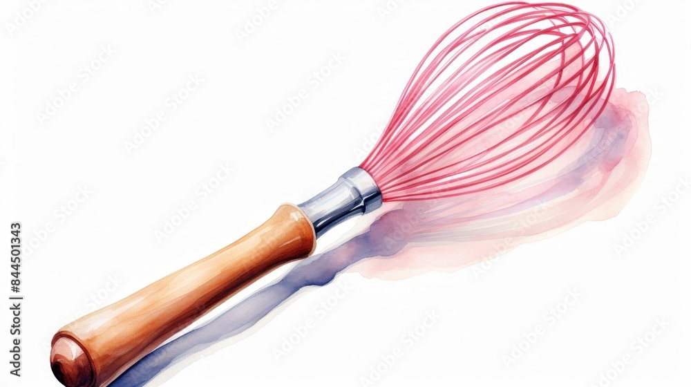A watercolor of a whisk clipart, isolated on white background A watercolor of a whisk clipart, isolated on white background