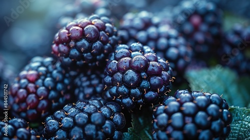 Wallpaper Mural   A cluster of blackberries resting atop a lush, leafy bushy area Torontodigital.ca