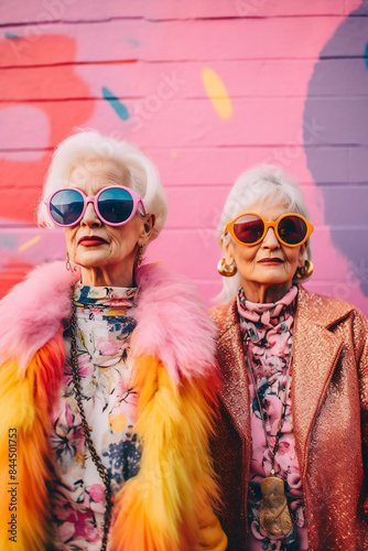 Fashionable Senior Women in Colorful Outfits photo