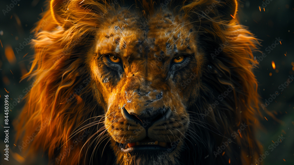 Naklejka premium Close-up of a lion