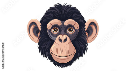 chimpanzee head illustration, primate chimp portrait © Christopher