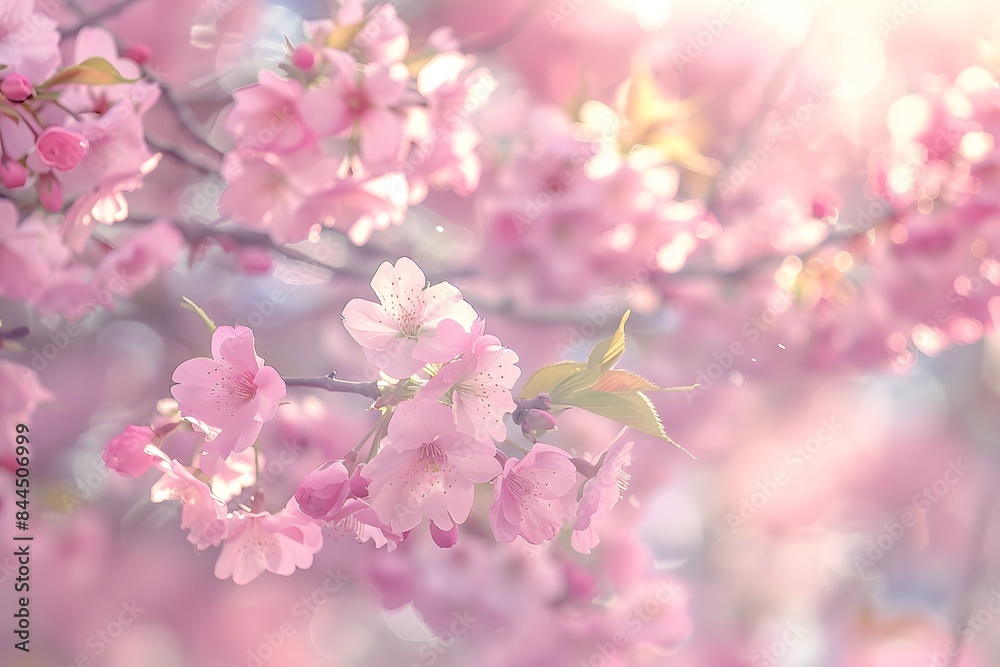 Delicate Pink Cherry Blossoms in Soft Light Delicate Pink Cherry Blossoms in Soft Light