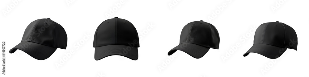 Collection of baseball caps mockup on transparent or white background Collection of baseball caps mockup on transparent or white background