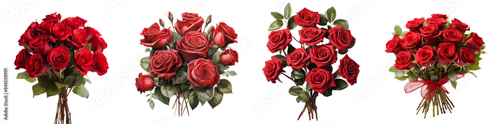 Collection of bouquet roses isolated on transparent or white background Collection of bouquet roses isolated on transparent or white background