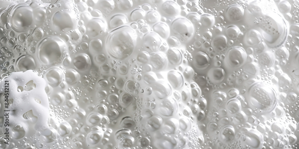 Frothy Foam: Close-Up of Bubbly and Textured Sea Foam