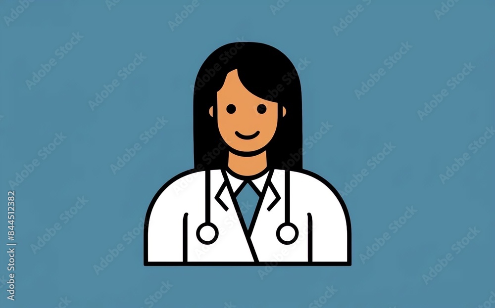 Fototapeta premium A black and white illustration of a woman wearing a graduation cap, symbolizing academic achievement.