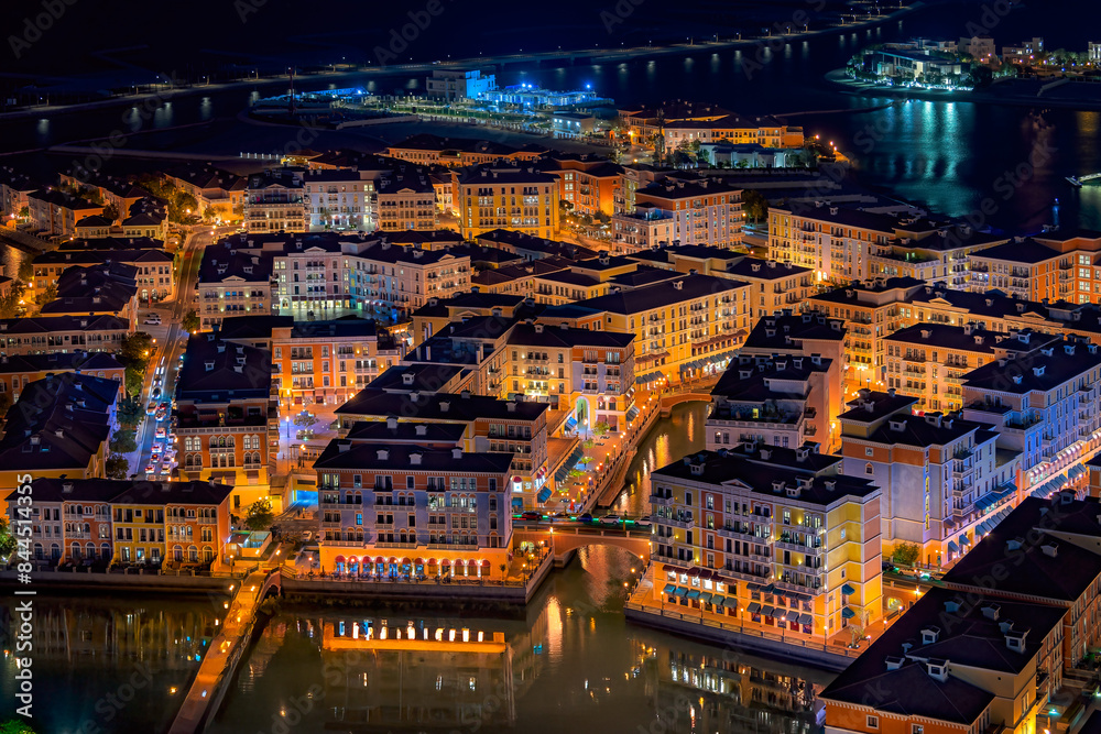 Obraz premium Aerial view of Qanat Quartier Peral Qatar