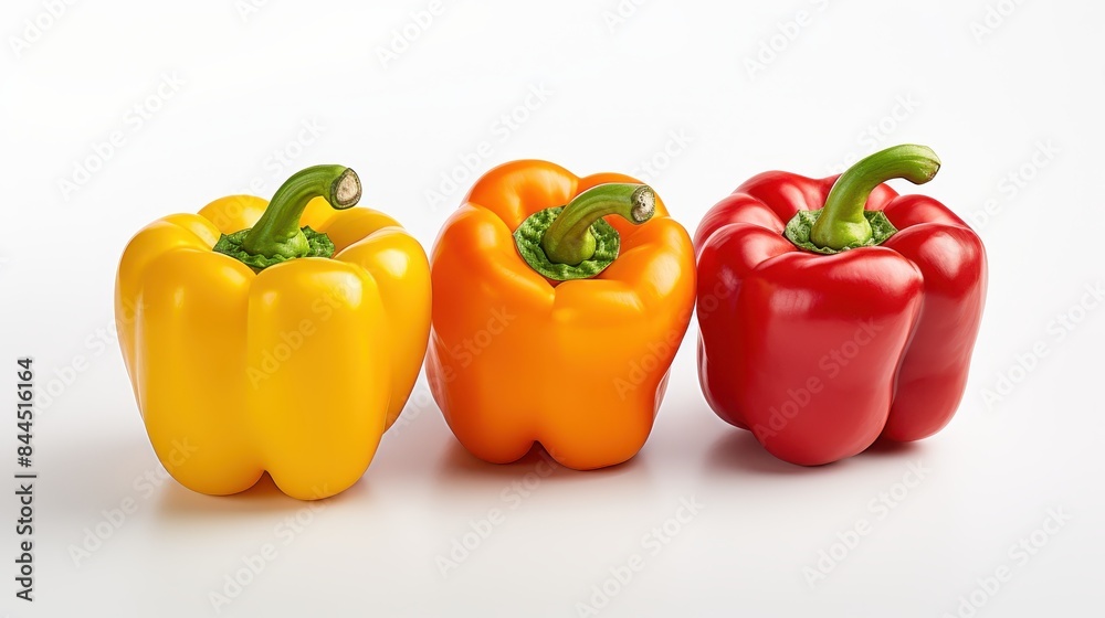 A watercolor of bell peppers clipart, isolated on white background A watercolor of bell peppers clipart, isolated on white background