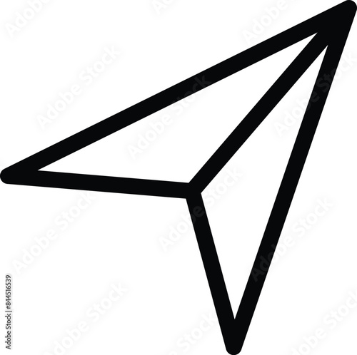 Airplane Share Icon with Black Outline Style