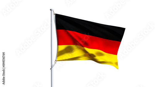 Waving flag of germany isolated on transparent background.