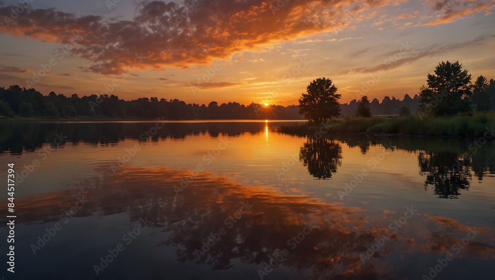 A picture with words, capturing the essence of a colorful sunset reflected on a calm lake ai_generated A picture with words, capturing the essence of a colorful sunset reflected on a calm lake ai_generated