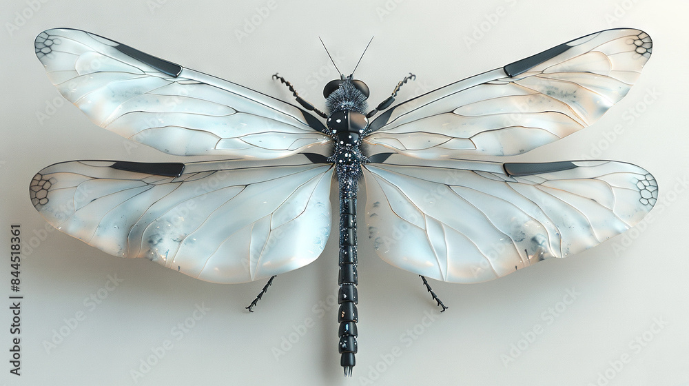 Fototapeta premium Large white-black bug atop white wall beside black-white bug atop white wall