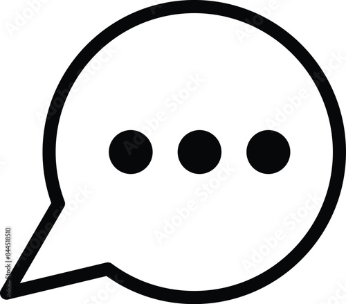 Comment Icon with Black Outline Style