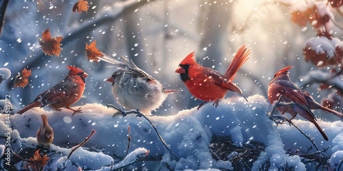 Frozen Farewell: Feathered Friends Departing Snowy Landscapes for Sunnier Skies