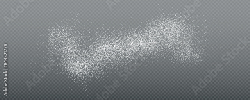 Christmas glowing bokeh confetti light and glitter texture overlay for your design. Frosting effect sugar png, salt and flour for baking, with powder white and isolated on transparent background.