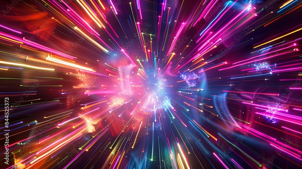 fantastic background Neon lines converging in a psychedelic explosion. An electrifying digital artwork depicting a warp-speed effect with neon light streaks in vibrant fantastic background Neon lines converging in a psychedelic explosion. An electrifying digital artwork depicting a warp-speed effect with neon light streaks in vibrant