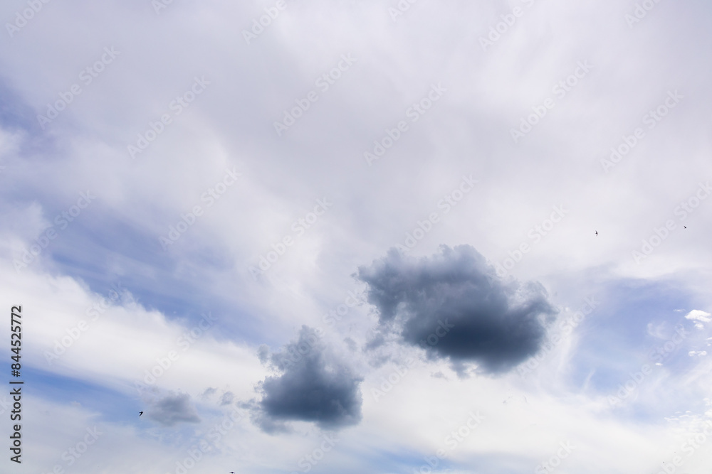 Black Gray Rain Clouds in the Sky, Cloudy Bad Weather, Humid Climate. Dramatic Sky. A Black Dark Gray Storm Cloud is Floating in the Sky. Black Gray Rain Clouds in the Sky, Cloudy Bad Weather, Humid Climate. Dramatic Sky. A Black Dark Gray Storm Cloud is Floating in the Sky.