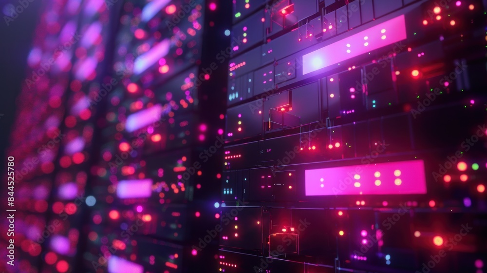 Network, computer network, data server concept Abstract network server with 3D icons