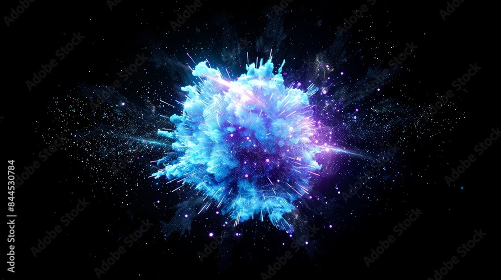 Explosive energy sphere with glowing flames. Cosmic galaxy and star burst in a night sky. Abstract illustration of a burning universe with magical light effects. Ideal for astronomy and science themes Explosive energy sphere with glowing flames. Cosmic galaxy and star burst in a night sky. Abstract illustration of a burning universe with magical light effects. Ideal for astronomy and science themes