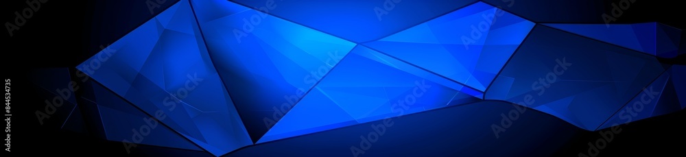 Obraz premium Abstract blue geometric shapes on a black background. The shapes are arranged in a random pattern and are slightly blurred