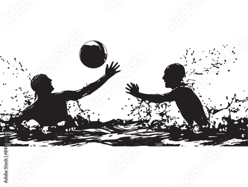 Water polo silhouette art illustration