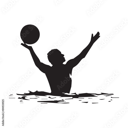 Water polo silhouette art illustration
