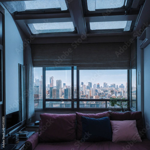 Room with skyscraper view